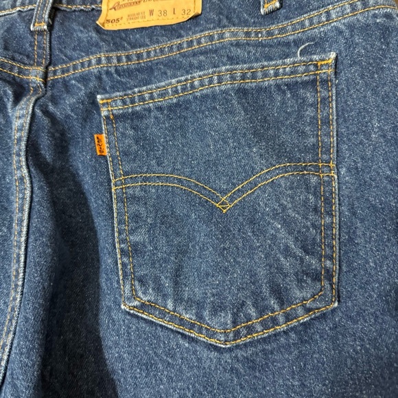 Vintage Levi 505 Jeans Men’s Size 38x32 Regular Fit Straight Leg 90s Orange Tab - Picture 9 of 10